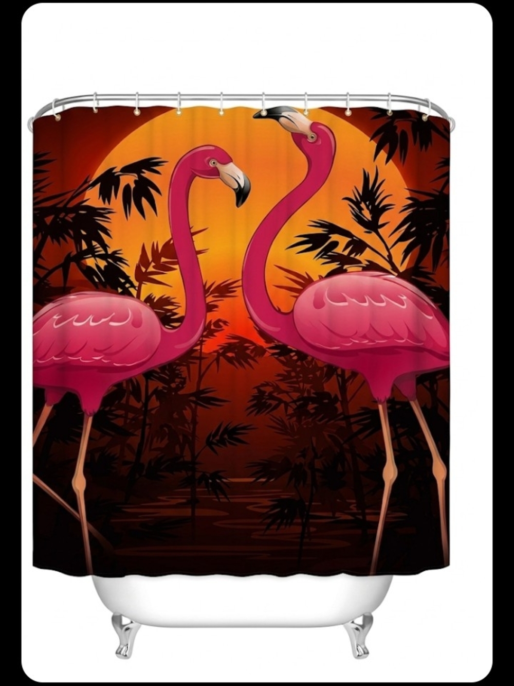 Pink Flamingo Shower Curtain - Vibrant Tropical Print